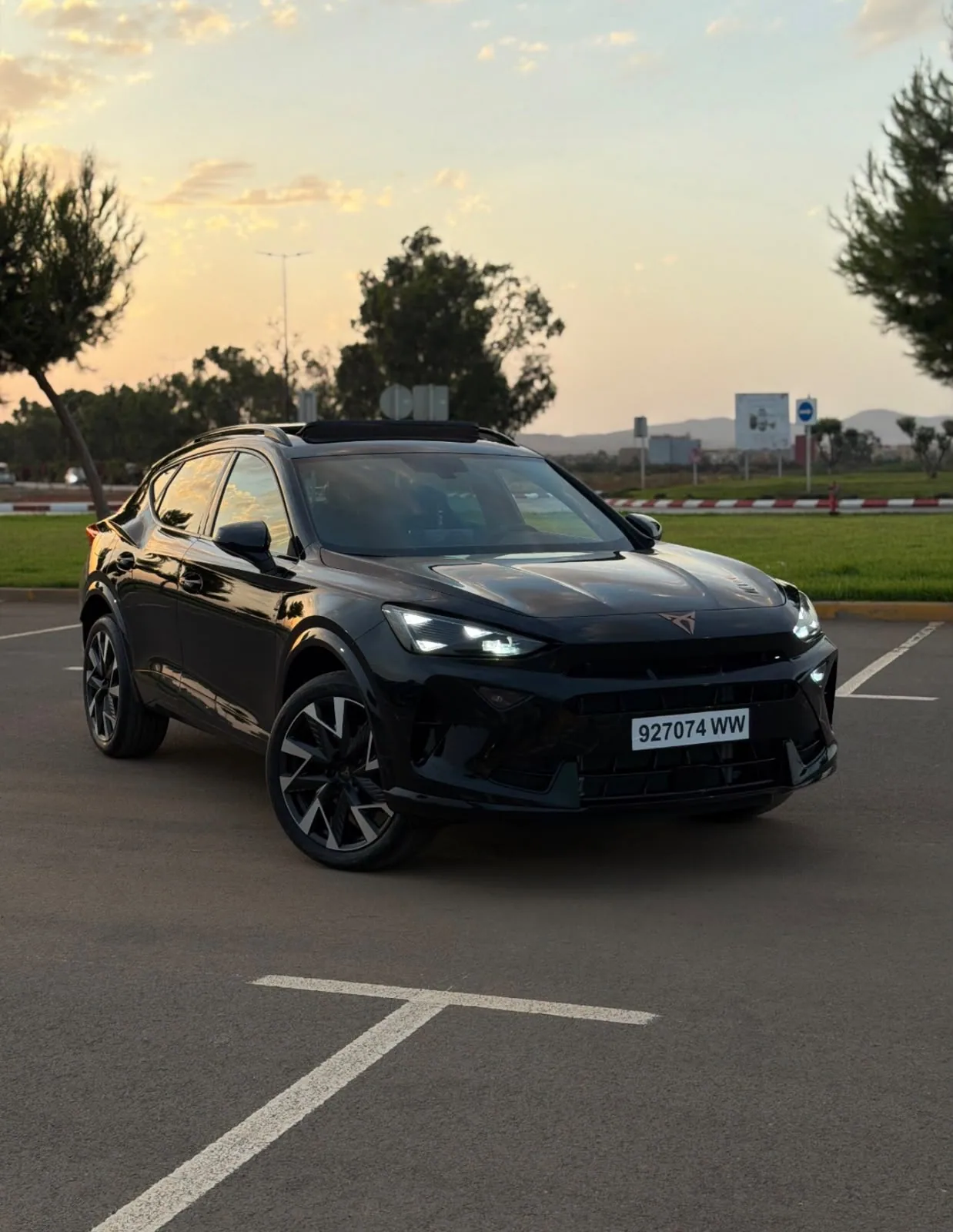 Black CUPRA Formentor at sunset